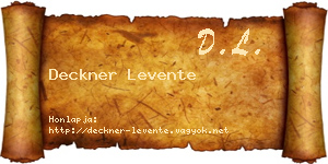 Deckner Levente névjegykártya